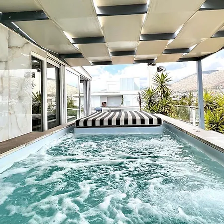 Citycenter Penthouse Mini Private Pool With Hydromassage And Great Town View Athen Exterior foto